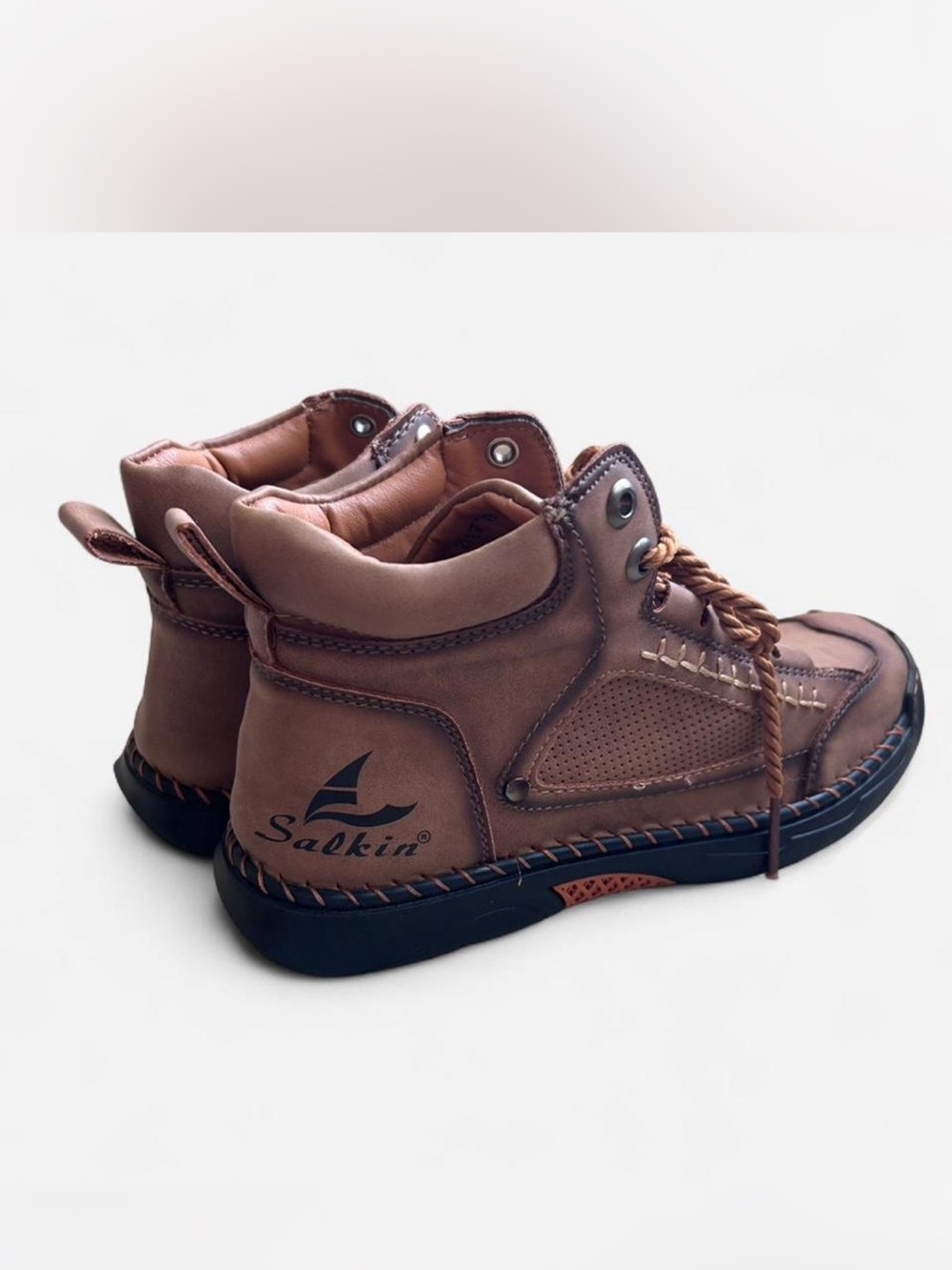 Salkin Women’s boat shoes Leather 8 Casual Lace-Up Boots